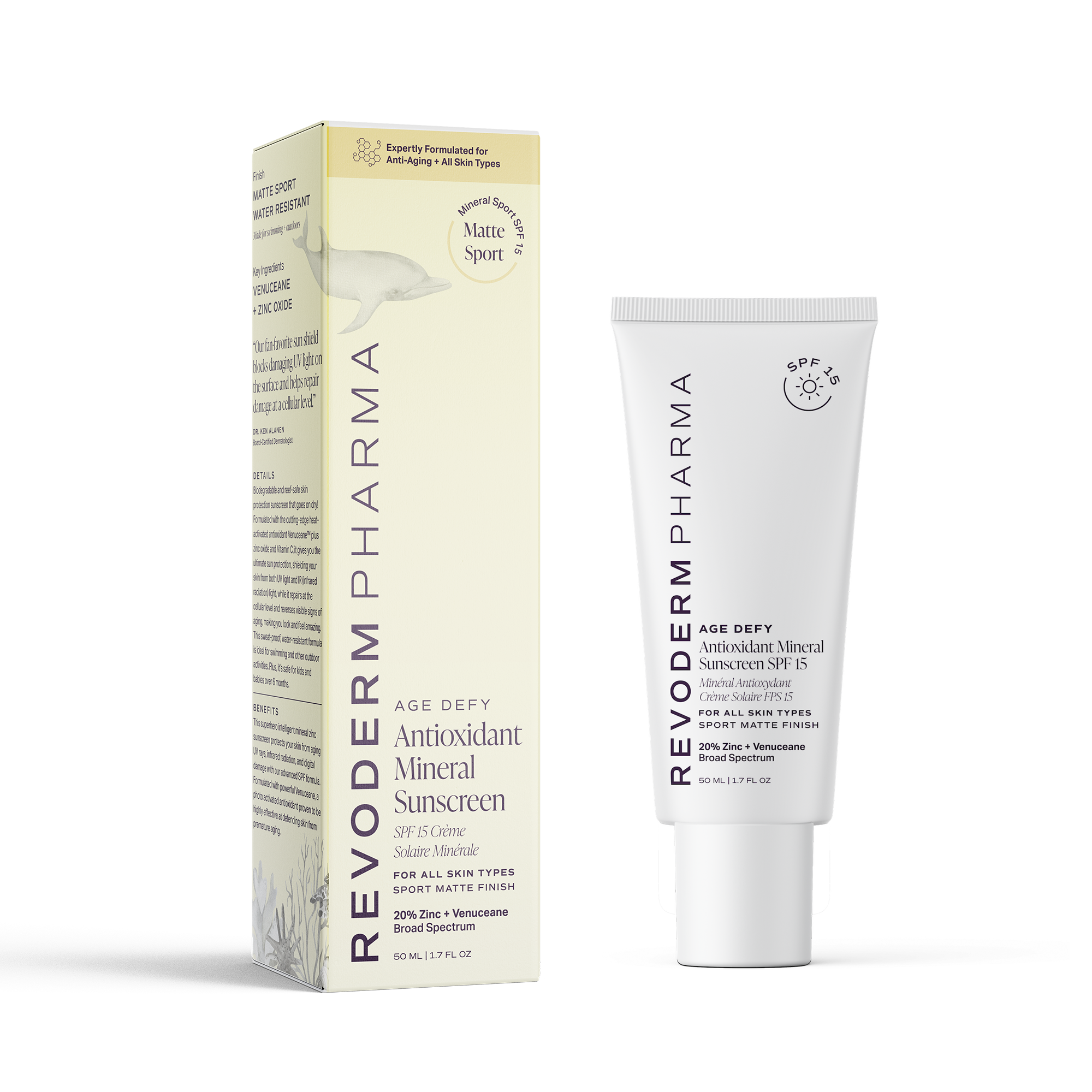 Matte Zinc Oxide Mineral Sunscreen with Antioxidants - SPF 15
